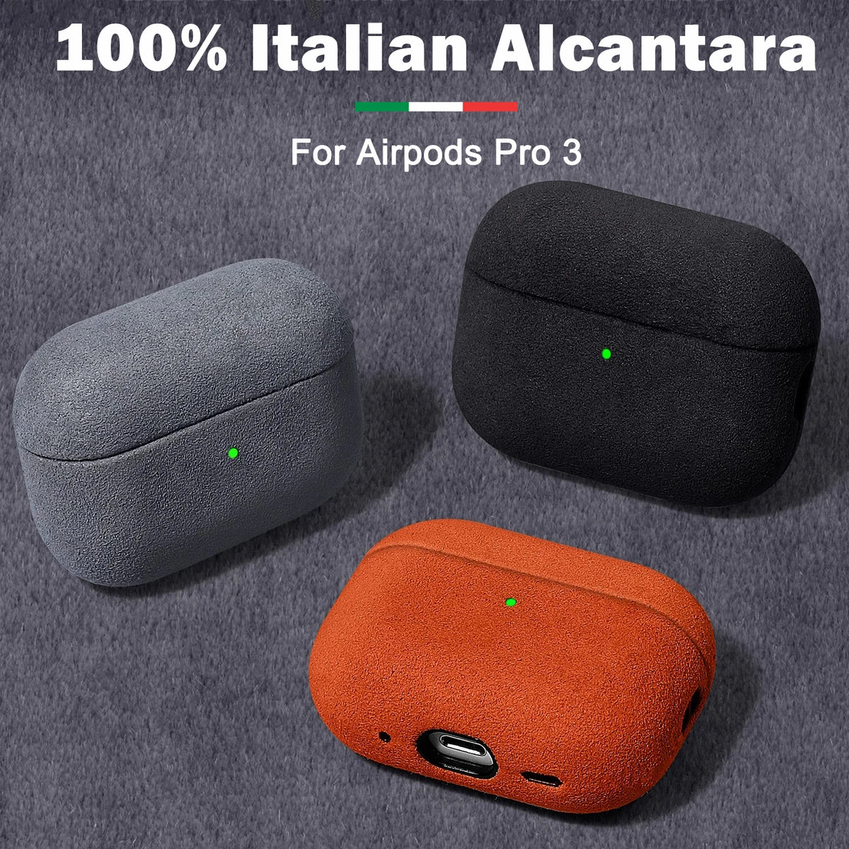 100% ALCANTARA Leather Case for AirPods 5 Pro 3 Pro3 Luxury Suede Leather Cases for AirPod 5 4 Pro 3 2 Headset Turn fur Cover