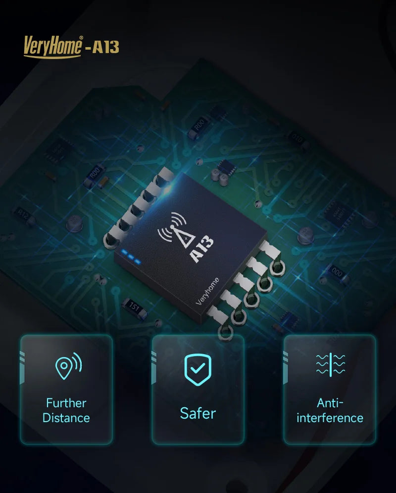 Self-Powered Wireless Doorbell No Battery Needed, 100dB Loud Chime, 120m Range, Waterproof (IP44), 52 Melodies