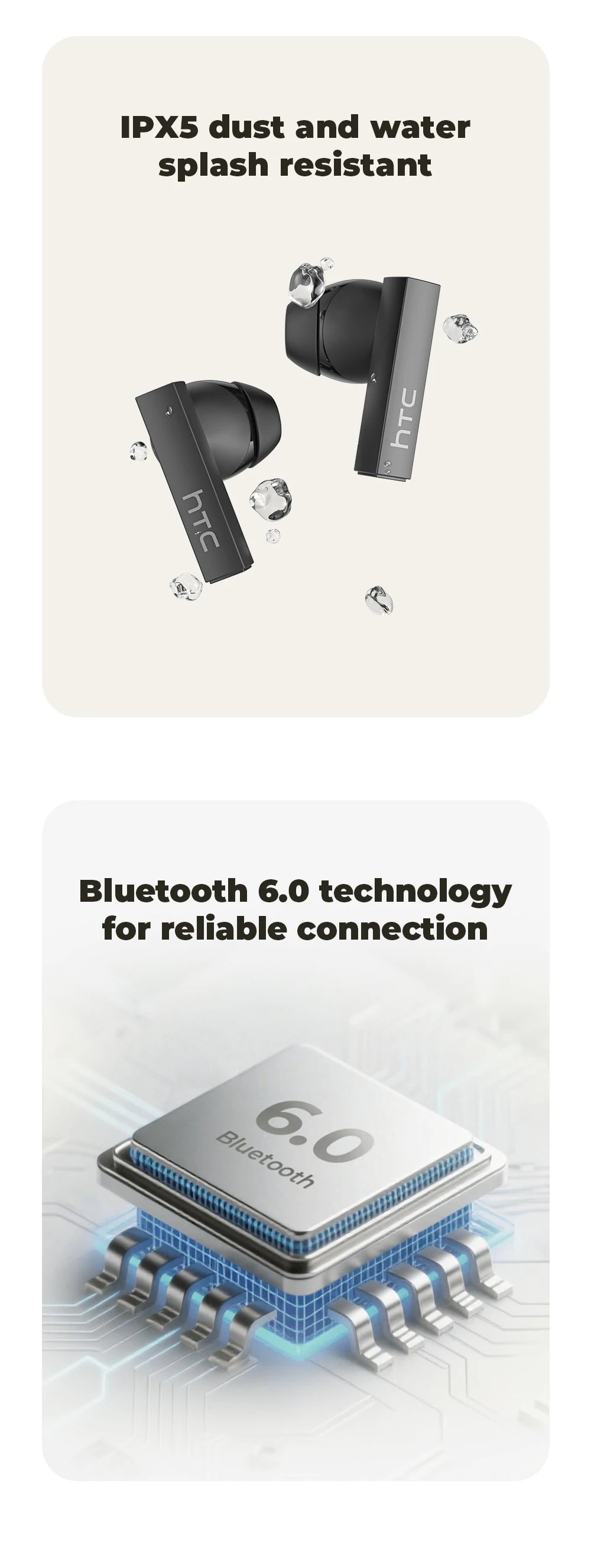 Headphones Bluetooth 5.2 TWS HTC Wireless Earphones Sports Earbuds With Microphone Full HD LCD Display Control Music Headset