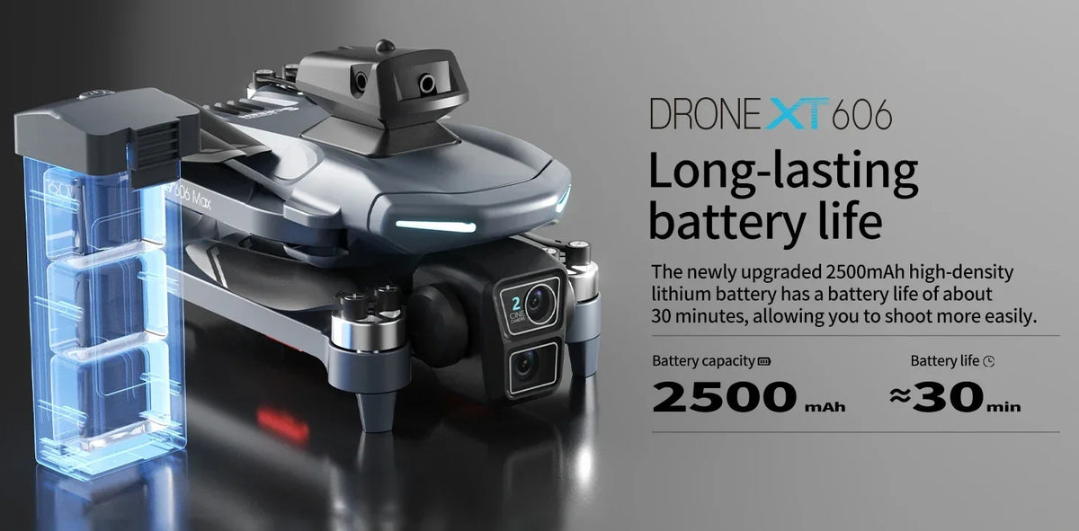 XT606 MAX 3 battery Drone 4k 8K HD Professional Camera FPV Wish Screen Drone 360° Obstacle Avoidance Quadcopter Toys Dron gifts