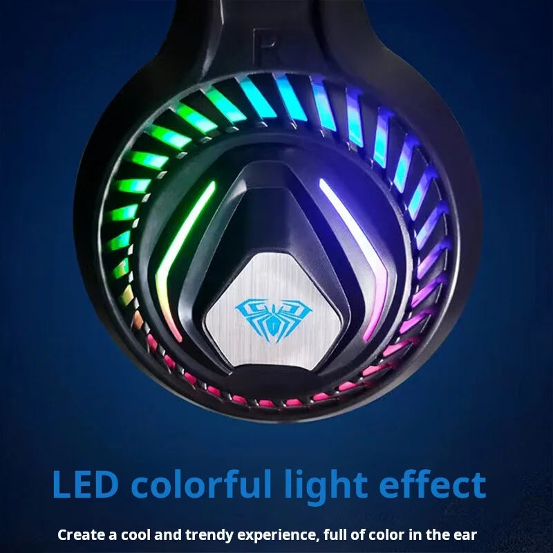 AULA S605 Wired Gaming Headset 50mm Driver Dual 3.5mm+USB RGB Bass for PC/Laptop/PS4/Over-Ear Headphones