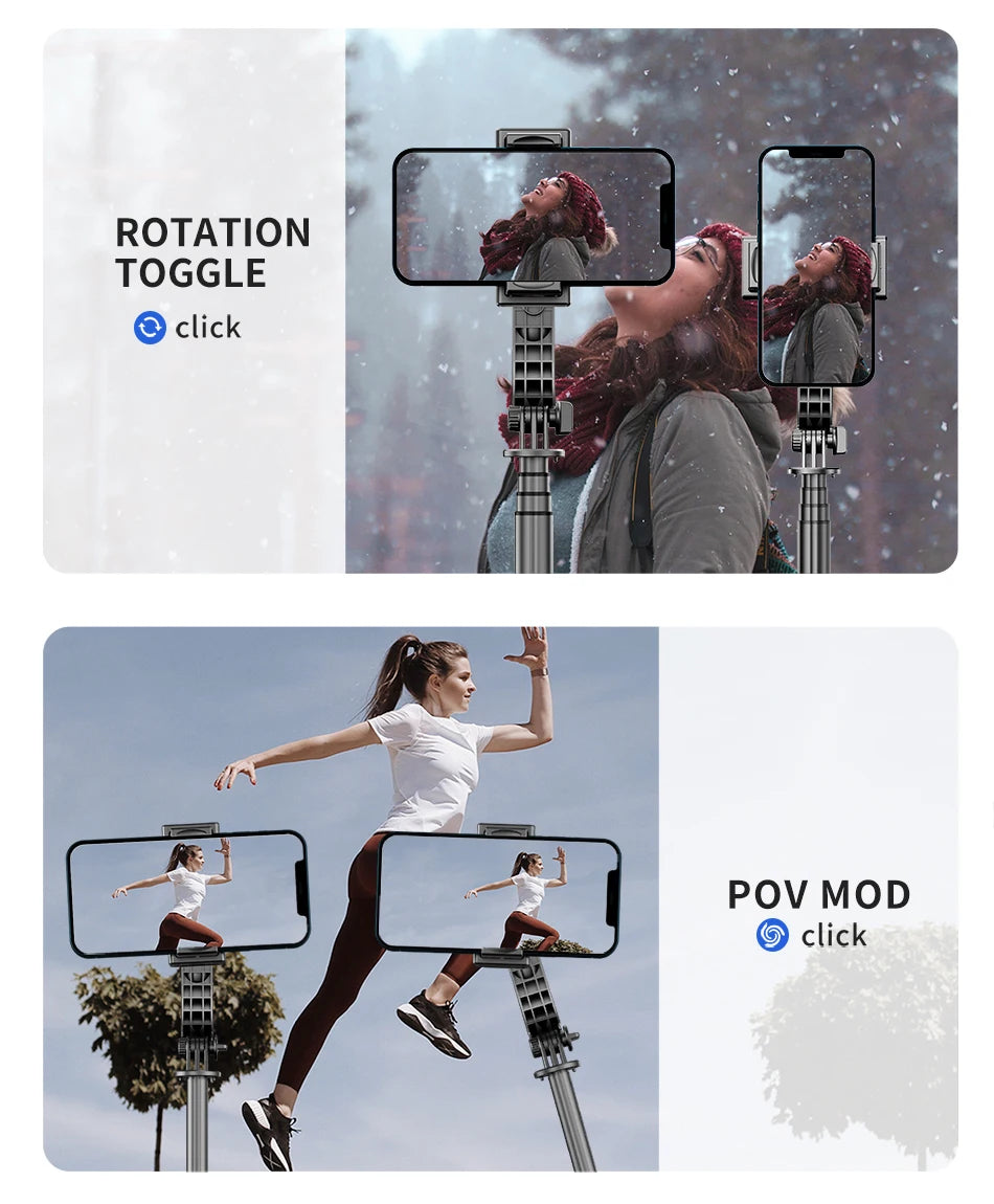 TOKQI Handheld Stabilizer for Stream Anti‑Shake Gimbal Selfie Stick With 3‑Color Adjustable Fill Light Wireless Remote Control 3