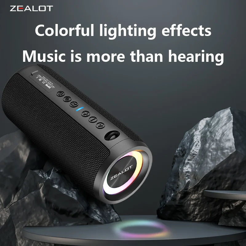ZEALOT S51 Pro 40W Wireless Speakers, Outdoor Portable Subwoofer Speaker, 5200mAh Battery, 24 Hours Playtime Loud Stereo.
