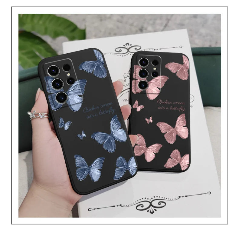 Little Butterfly Phone Case For Samsung Galaxy S24 S23 S22 S21 S20 S10 S10E S9 Ultra Plus FE Note 20 Ultra 10 9 Plus Cover
