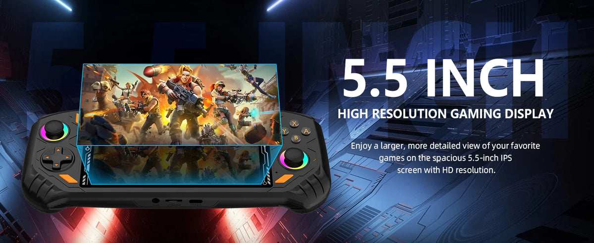 AISLPC RG52 MINI Handheld Game Console Dual System 2.4G WIFI 5.5" IPS Screen 30+ Emulator Potable Retro Games Console Pocket