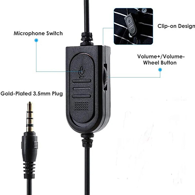 Headphones 3.5mm Wired Gaming Headset,Earphones Music For PS4,Game PC Chat Computer With Microphone