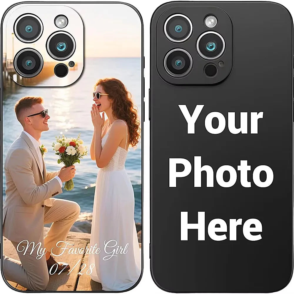 Couple Customization Phone Case For iPhone 18 17 16 15 14 13 12 11 Pro Xs Max Plus Mini XR 17e 16e Air DIY Photo Silicone Cover