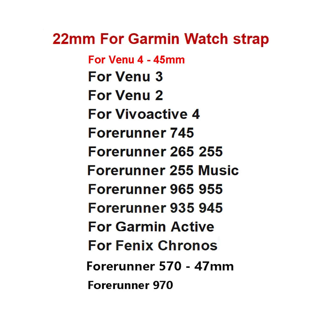 22mm Quick Release Two Tone Silicone Watch Strap For Garmin Forerunner 570 47mm 265 255 Music/Venu 3 2 45mm Sport Band Bracelet