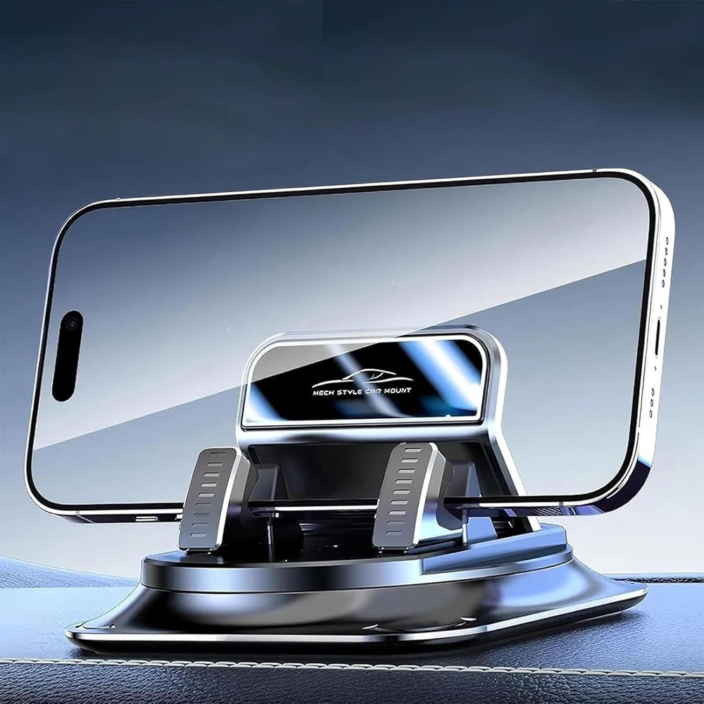 One-Hand Operated Dash Phone Clip, Shockproof 360° Rotatable Holder for Car, Perfect Angle Adjustable for Landscape & Portrait