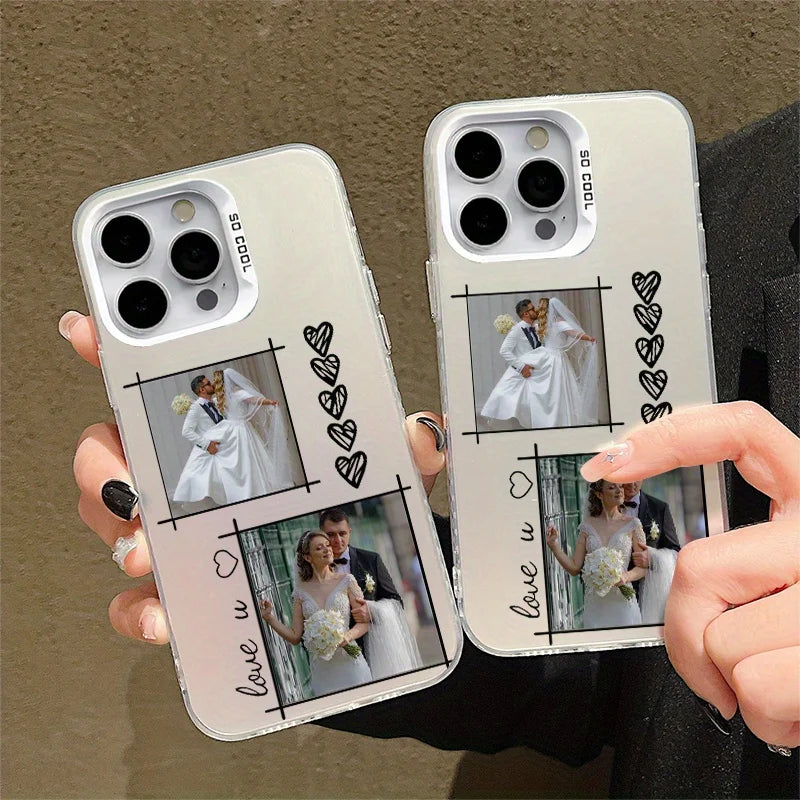 DIY Name Personalised Photos Customized Luxury IMD Cover For iPhone 11 12 13 14 15 16 17 Air Pro Max 7 8 Plus X XS XR 16E Gift