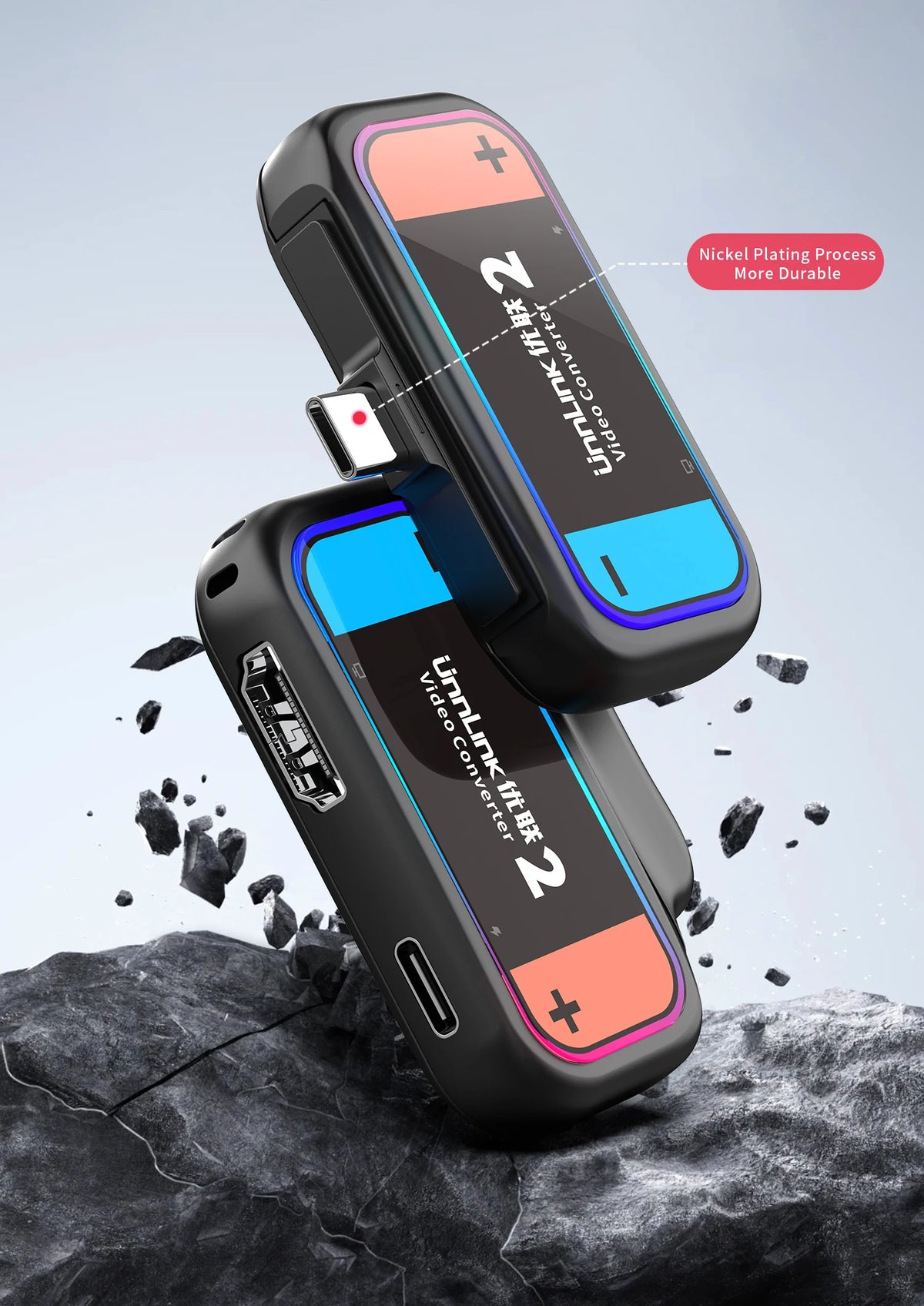 Unnlink Portable Docking Station for Nintendo Switch 2, Mini Travel Dock with 4K HDMI Output & PD Charging for NS2 to TV/Monitor