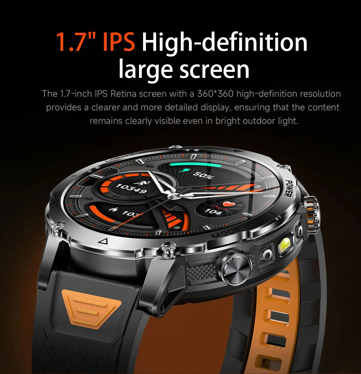 2026 New TANK Ultra 1400mAh Battery Military Smart Watch 10ATM Waterproof Heart Rate Tactical LED Flashlight Men Sports Bracelet