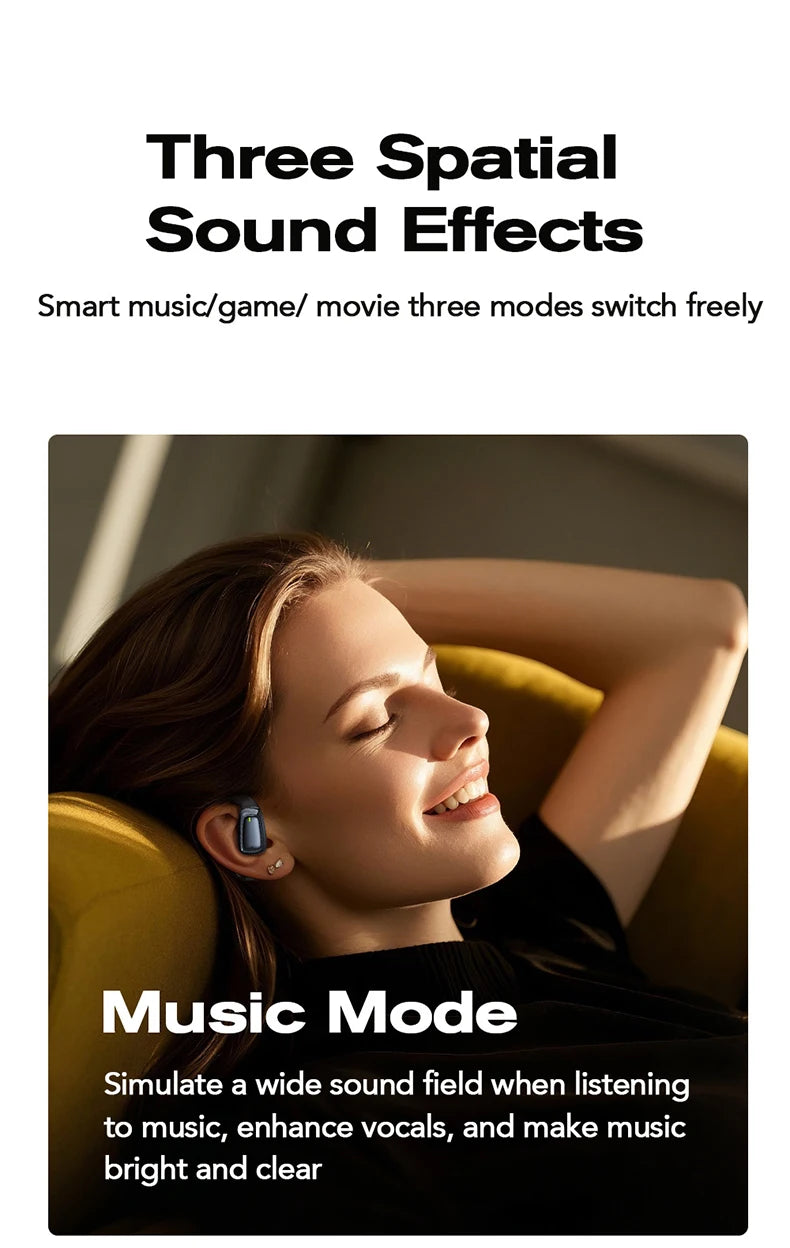 HTC NE25 Bluetooth Earphones AI Translator Earbuds Noise Lightweight Earbuds LCD Touch Screen Wireless Headphones 60h Long Life