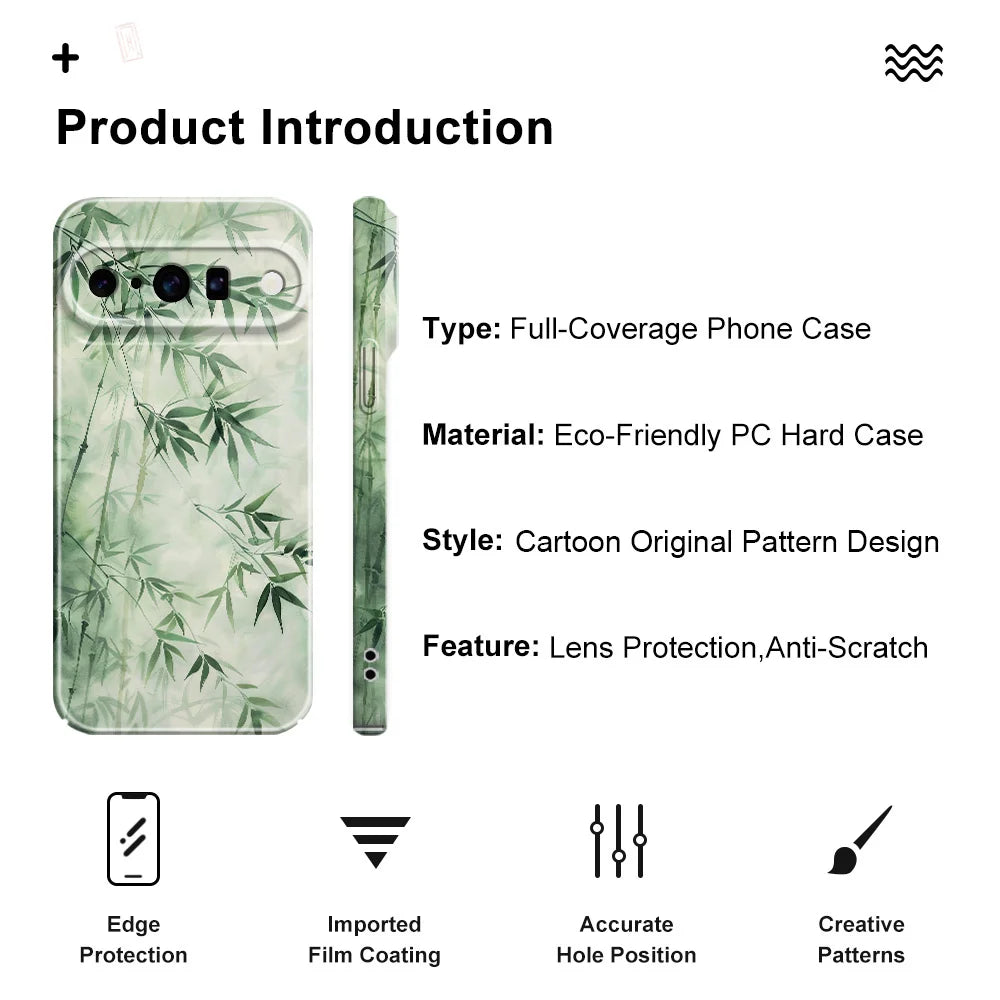 Green Bamboo Forest Phone Case For Google Pixel 10 9 9A 8 8A 7 7A Pro XL 5G Film Hard Cover