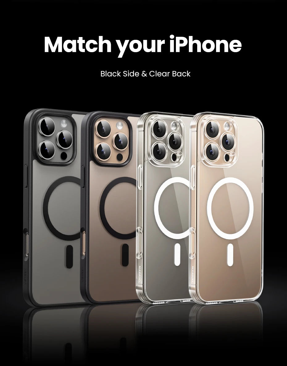 UGREEN Magnetic Case for iPhone 16 Pro Max Case Shockproof Cover for iPhone 15 14 13 Pro Max 14 Plus 16pro Macsafe TPU Cases