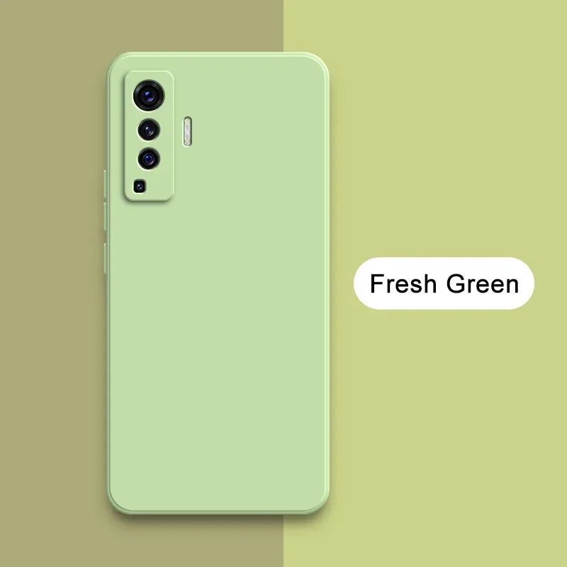 Luxury Square Liquid Silicone Case for VIVO X50 Pro Plus Lite X51 5G Camera Protective 360 Shockproof Phone Cover X50Pro X50Lite