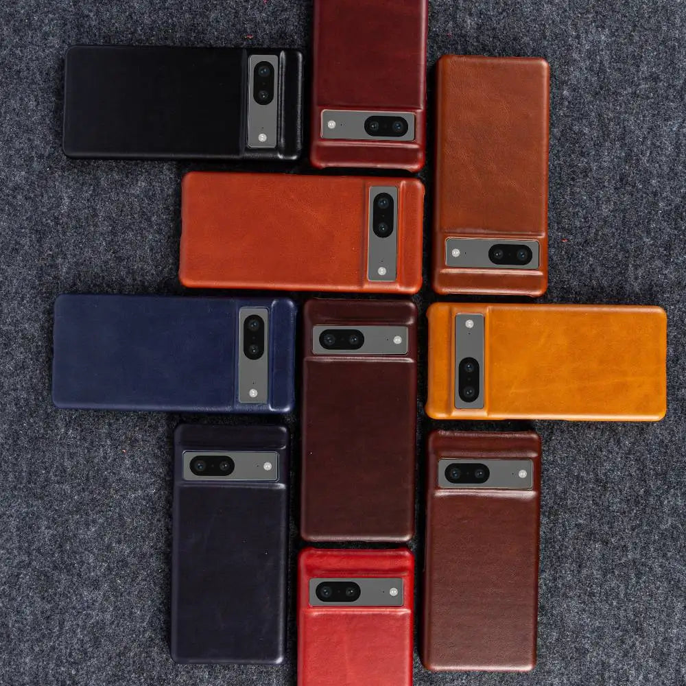 For Google Pixel 7 Case Luxury Oil Wax Genuine Leather Cover Pixel 6A 8Pro 7Pro 5A Capa Protective Etui Back Coque Carcasa Shell