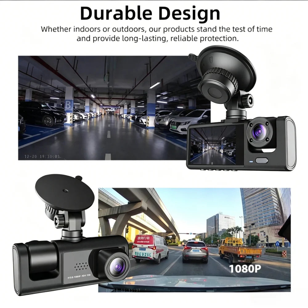Dash Cam Front and Rear Inside 1080P Dash Camera 2 Channel WiFi Car Camera Night Vision Driving Video Recorder G-Sensor