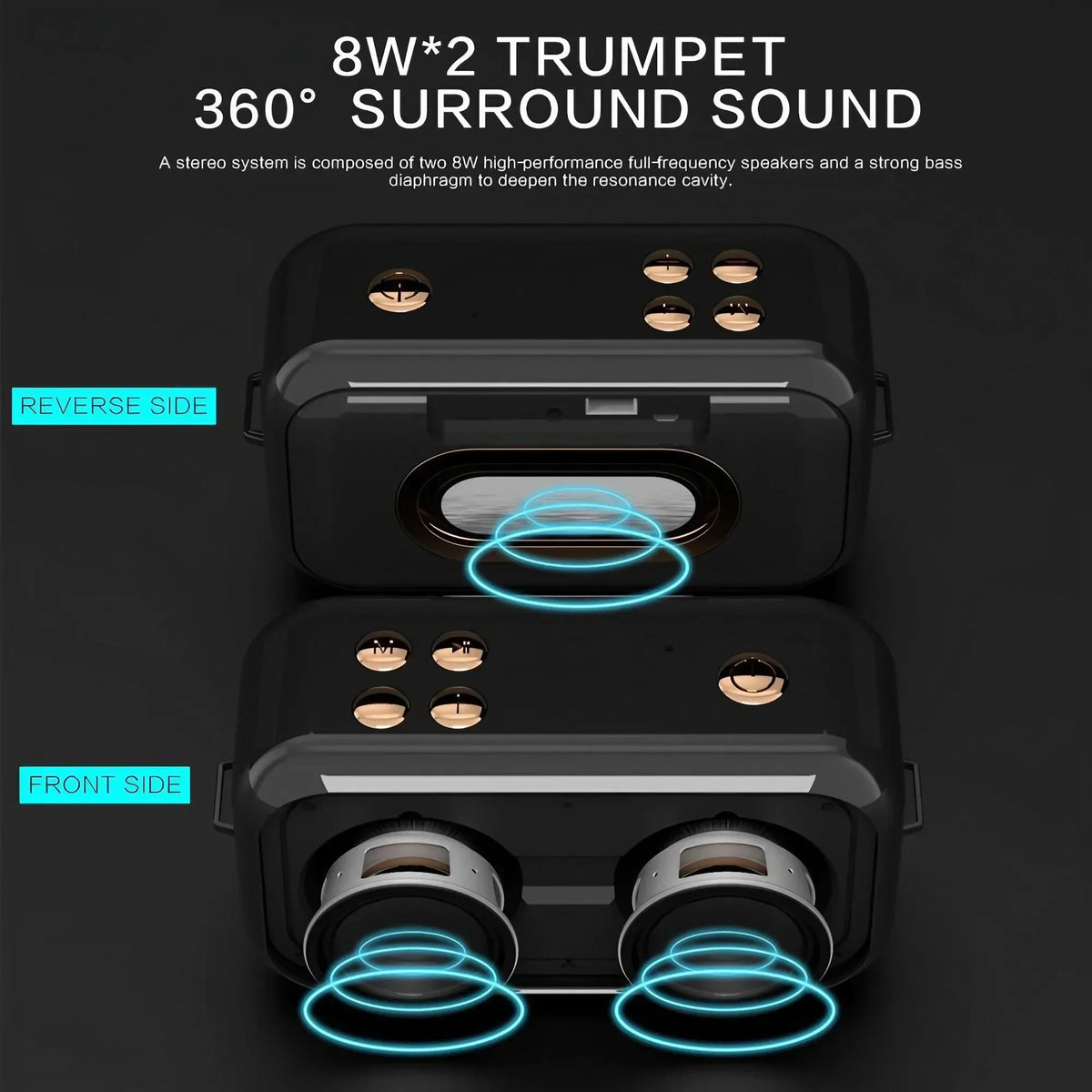 Bluetooth Speaker 16W Portable Wireless Outdoor TWS Stereo Bass Speaker Bluetooth 5.0 Travel MP3 Player Speaker With Hands-Free Calling Mic Support TF Card AUX IPX5 Waterproof Loudspeaker For Camping Party Home Shower Hiking