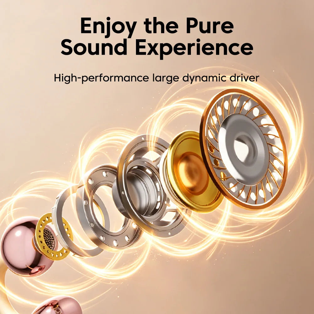 3.5MM/Type C Wired Headphones With Microphone HiFi Sound Ear Clip Non-in-ear Wired Earphones for iphone 15 16 17 Samsung