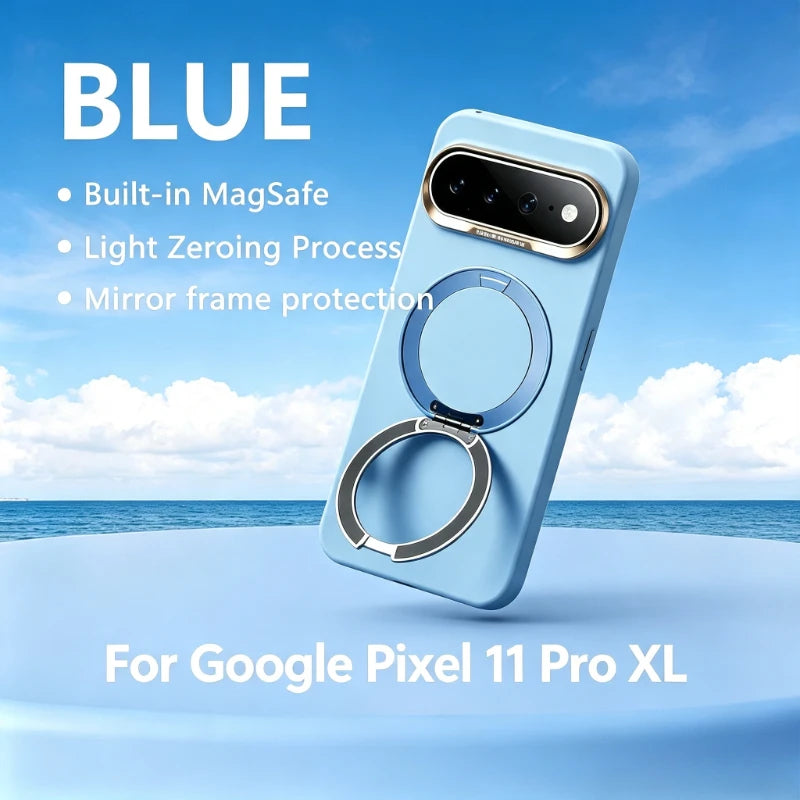 360 Rotating Bracket Liquid Silicone for Magsafe Phone Case for Google Pixel 11 10 Pro XL 10A Magnetic Wireless Charging Cover