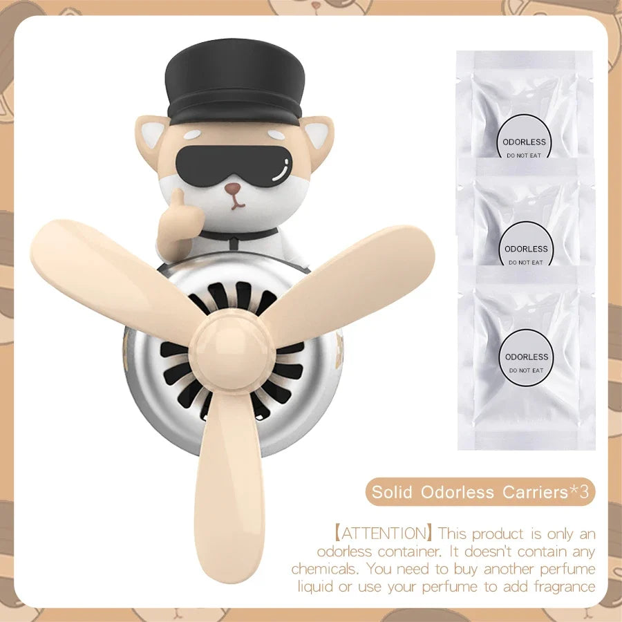 No perfume DIY fragrance Rotating propeller pilot dog car air fresheners vent clip plane aroma diffuser decorations accessories