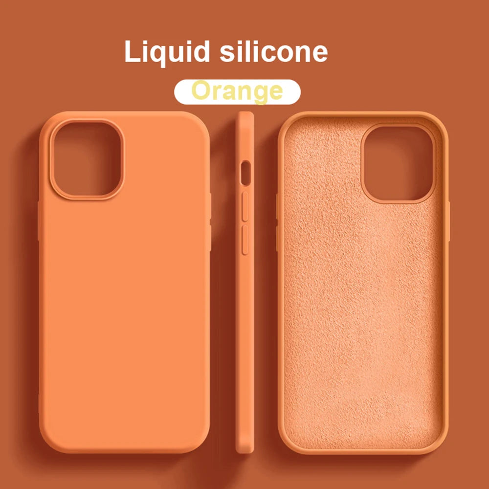Original Liquid Silicone Cases For iPhone 15 14 11 13 12 Pro Max Mini XR X XS 8 7 Plus SE2020 Luxury Soft Case Phone Accessories