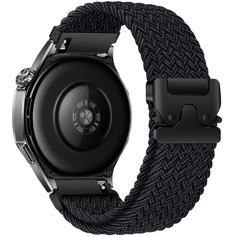 Nylon Braided Loop Strap For Huawei Watch 5 46mm GT5-4-3 Parachute Buckle Flexible Wristband For Samsung Watch 7/6/5/4 Bracelet
