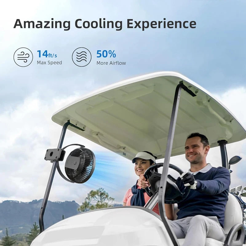 OPOLAR Rechargeable 8inch Clip Fan Strong Silent Wind Mini USB Fan Sturdy Clamp for Baby Stroller Camping Home Outdoor 10,000mAh