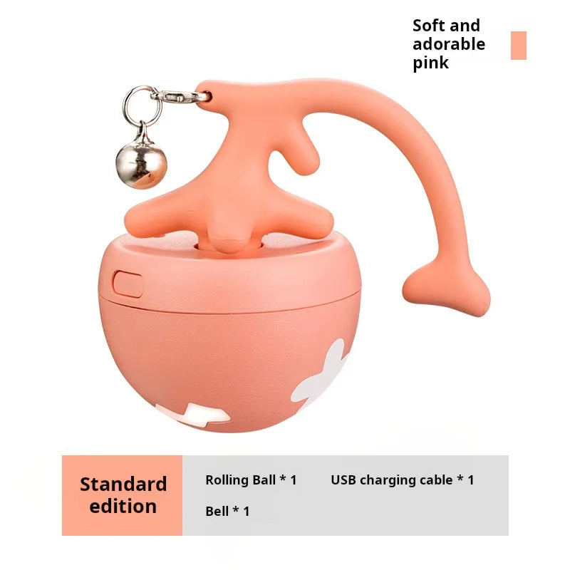 Smart Cat Toys Automatic Rolling Ball Rechargeable Electric Pet Interactive Toy Cat Training Imitate Fish Bones