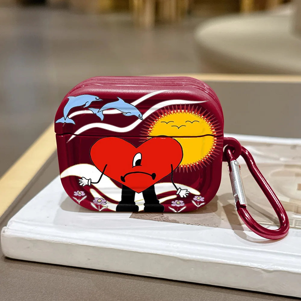 Singer B-Bad B-Bunny Translucent Silicone Case for Airpods 4 3 Pro 2 1 Wireless earphone Headphone Pro2 Protective Covers