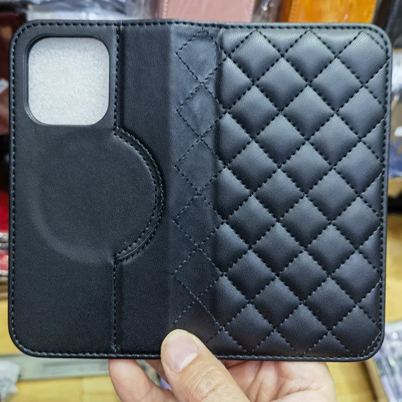 For Magsafe Wallet Leather Flip Case For iPhone 12 13 14 15 16 Pro Max mini Magnetic Wireless Charging Book Folio Cover