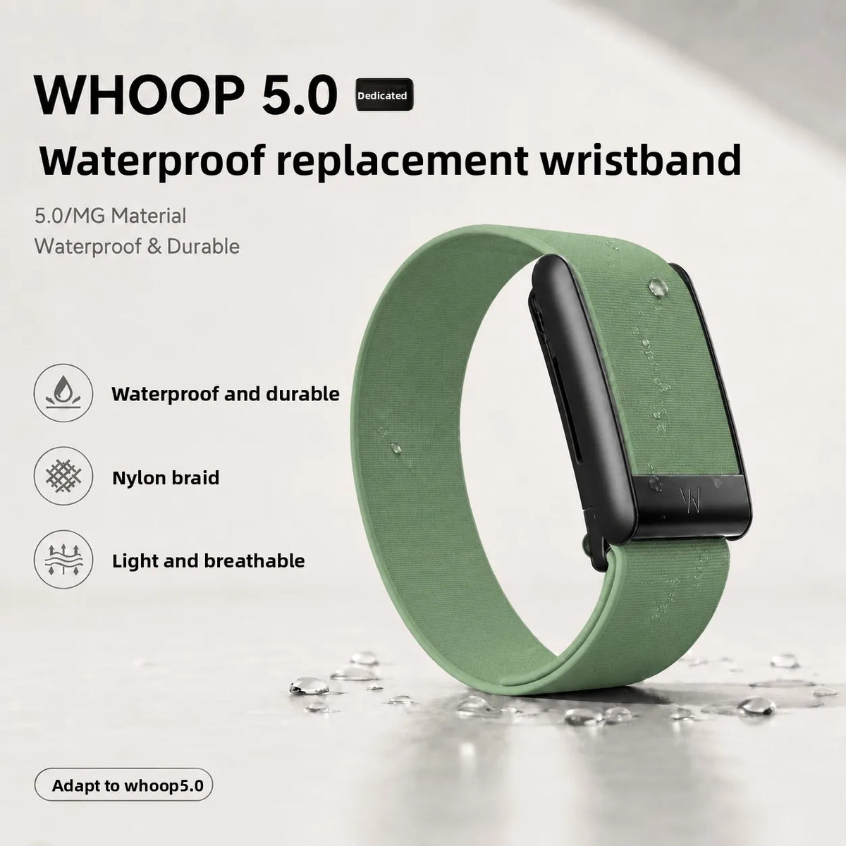 Whoop 5.0 MG Band Waterproof Nylon Woven Sport Strap PEAK LIFE Style Replacement Wristband Fitness Tracker Workout Accessories