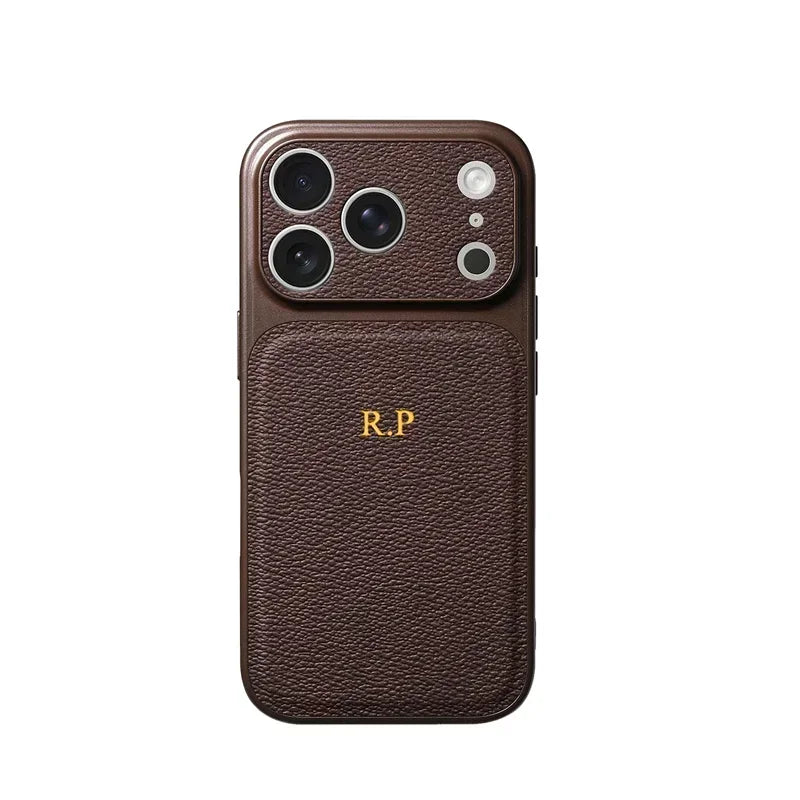 Personalised Customized Name Case For iPhone 17 Pro 16 15 14 13 Pro Max Initials Letters Leather Cover 13 15 16 17 Air Pro Max