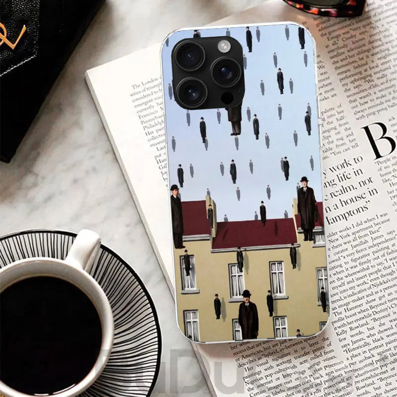 Rene Magritte Art Cover For iPhone 17 Air 16 16E 15 Pro Max 14 Plus 13 Mini Phone Case 12 11 7 8 SE Customized Print Shell 16 15
