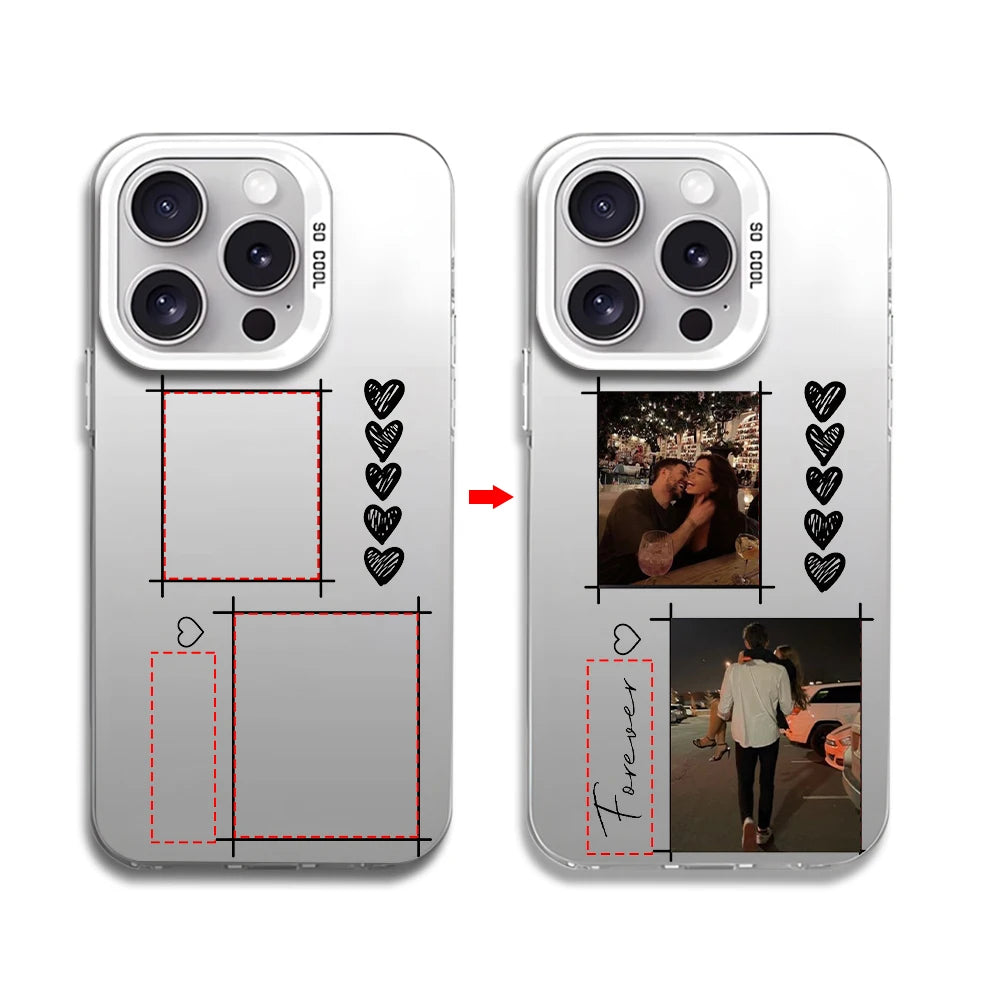 DIY Name Personalised Photos Customized Luxury IMD Cover For iPhone 11 12 13 14 15 16 17 Air Pro Max 7 8 Plus X XS XR 16E Gift