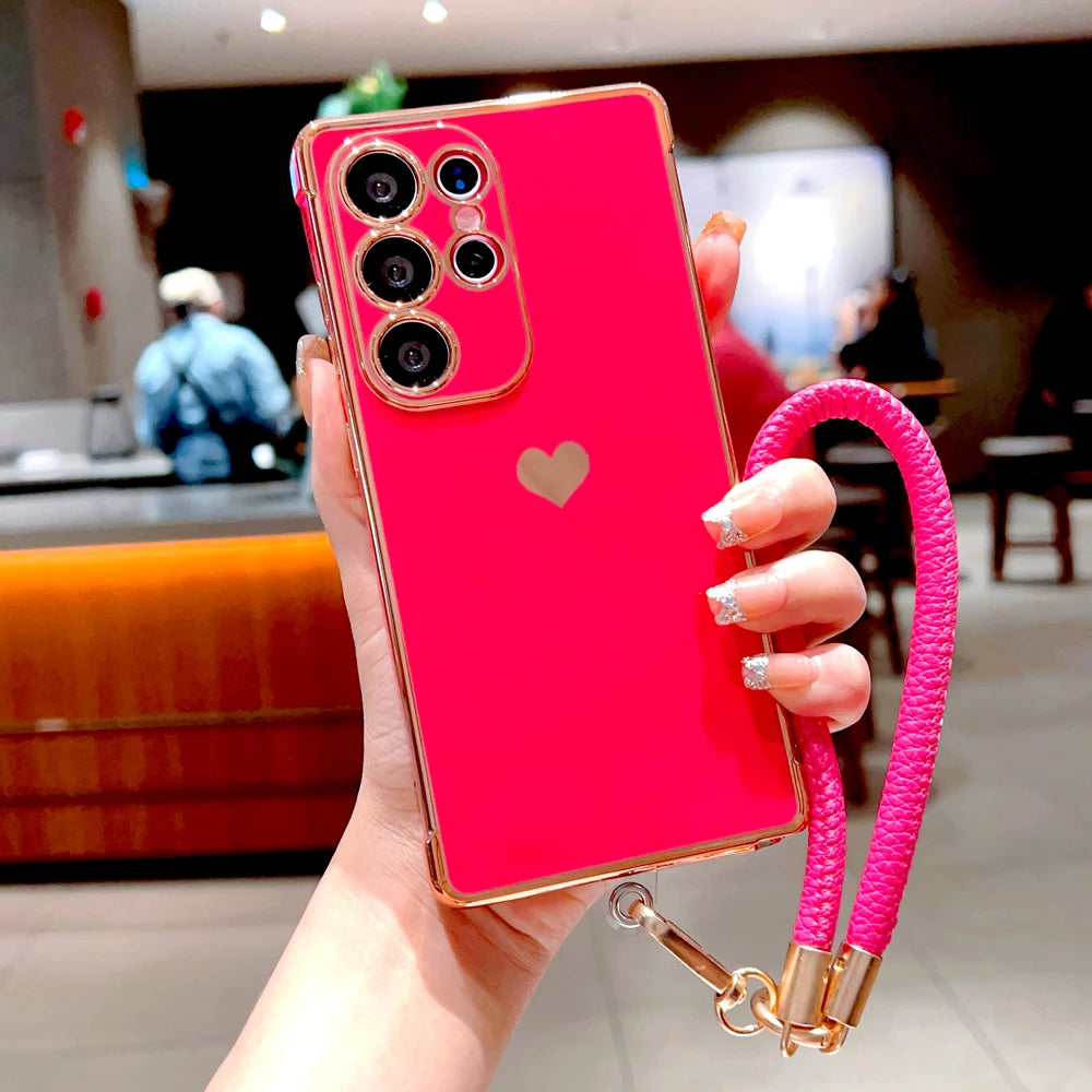 Soft TPU Chain Lanyard Case For Samsung Galaxy S26 S25 S24 S23 S22 S21 Ultra Plus FE A57 A37 A17 A56 A16 A36 A55 A15 5G 4G Cover