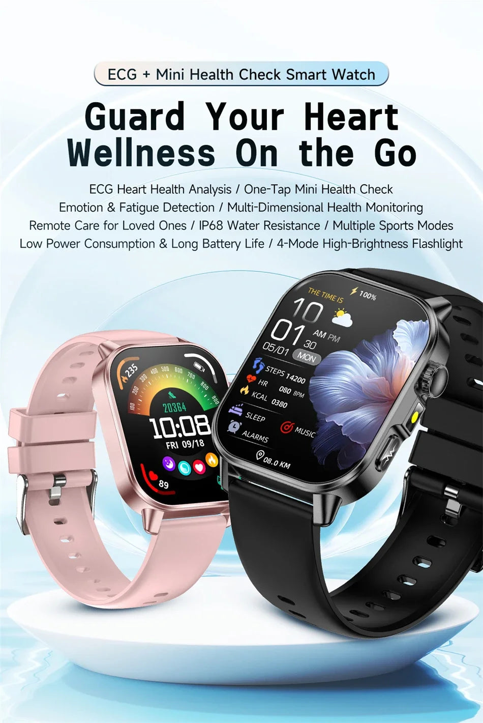 2026 New Professional-Grade Health Smart Watch Men ECG BP HR Uric Acid Lipid BMI Body Analysis Bluetooth Call Smartwatch Women