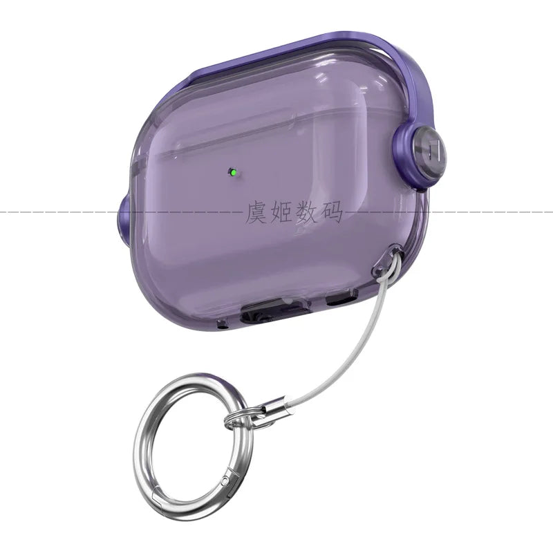 For AirPods Pro3 2 Pink Clear Case Cute Music Stand Holder Silicone Soft TPU Protective Earphone Cover For Airpods 5 4 2 3 case
