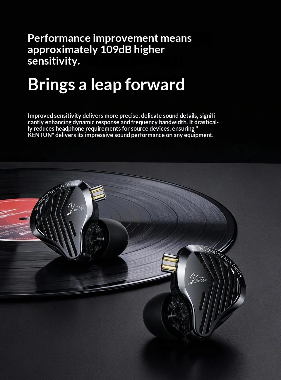 GK-KUNTEN Wired Earphones Flagship Single Motion In Ear Heavy Bass Fever HIFI High Quality Earphones