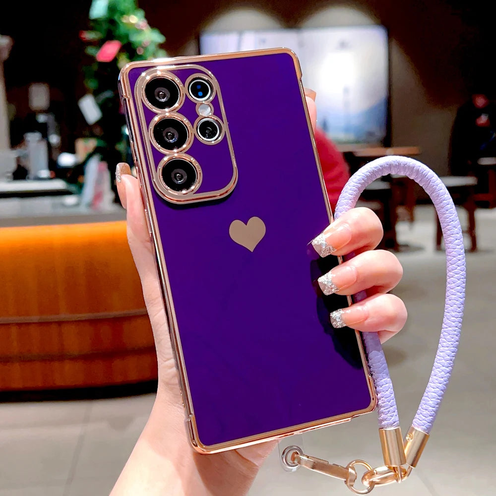 Soft TPU Chain Lanyard Case For Samsung Galaxy S26 S25 S24 S23 S22 S21 Ultra Plus FE A57 A37 A17 A56 A16 A36 A55 A15 5G 4G Cover