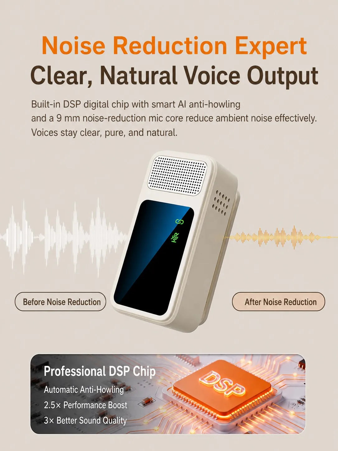 Portable Voice Amplifier for Teachers, Wireless Dual Clip Mic Bluetooth Speaker 2500mAh for Classroom Meetings Tours