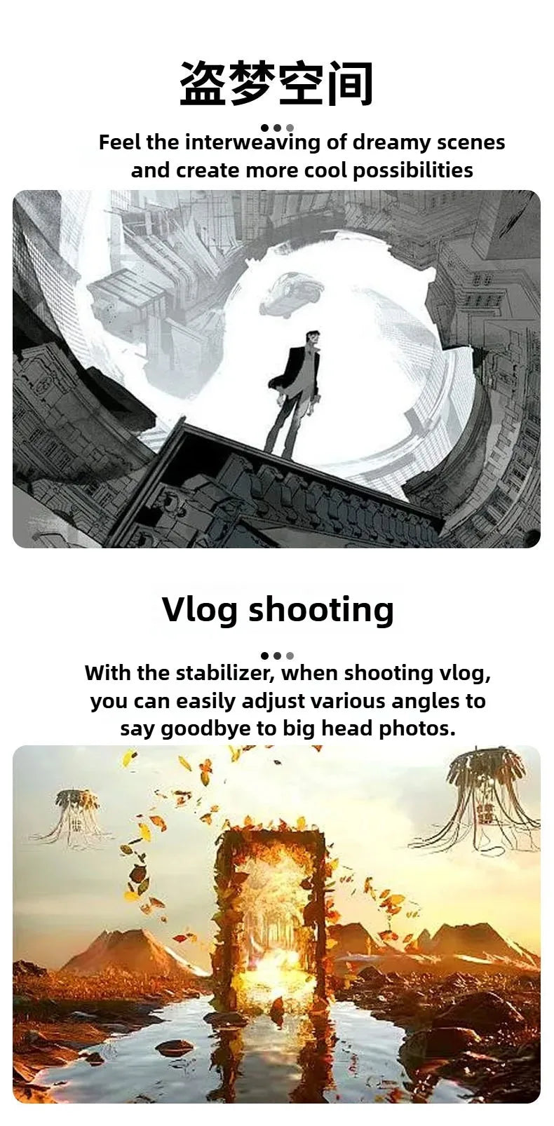 Mobile gimbal stabilizer ,Phone Stabilizer for Video Recording with Face/Object Tracking,3-Axis Gimbal for Android,iPhone
