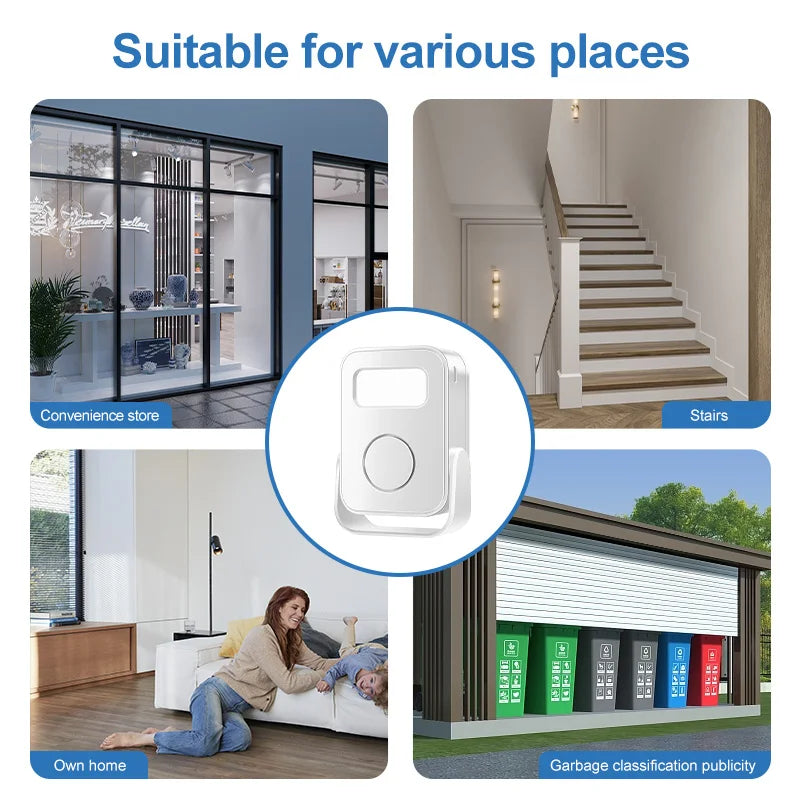 Intelligent Welcome Doorbell Infrared Sensor Welcome Device with Recording Function Smart Home Door Alarm For Store Office Hotel