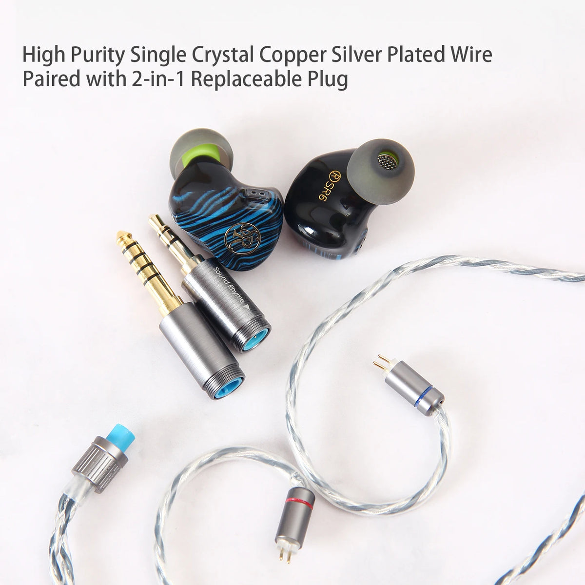 Sound Rhyme SR6 1DD + 2BA + 2PD+ 1BC Driver Multi-Driver In-Ear Monitor Hybrid Driver Wired Earphones with 2in1 Switchable cable