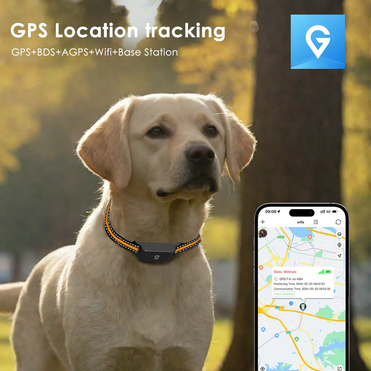 4G Global Pet GPS Tracker C09 Cross-border,Waterproof Cat Dog Locator with Collar,anti-loss Device Long Battery Life Standby
