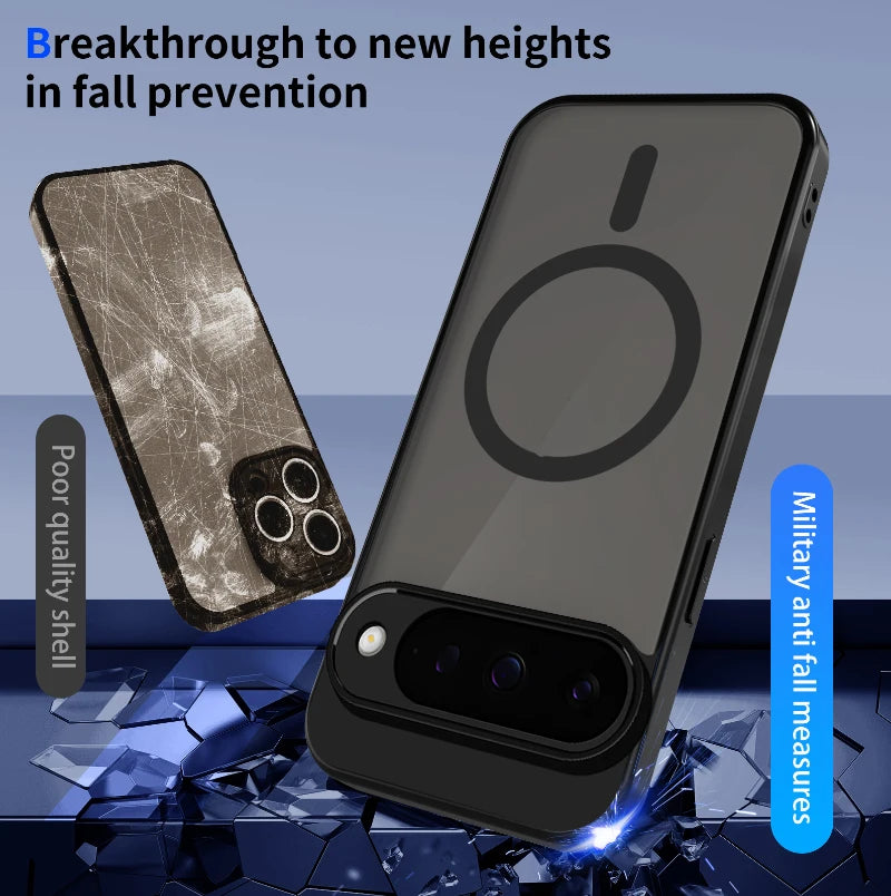 Solid Color Frosted Soft Border Translucent Hard PC Phone Case For Google Pixel 10 Pro XL 10A 9A For Magsafe Magnetic Back Cover