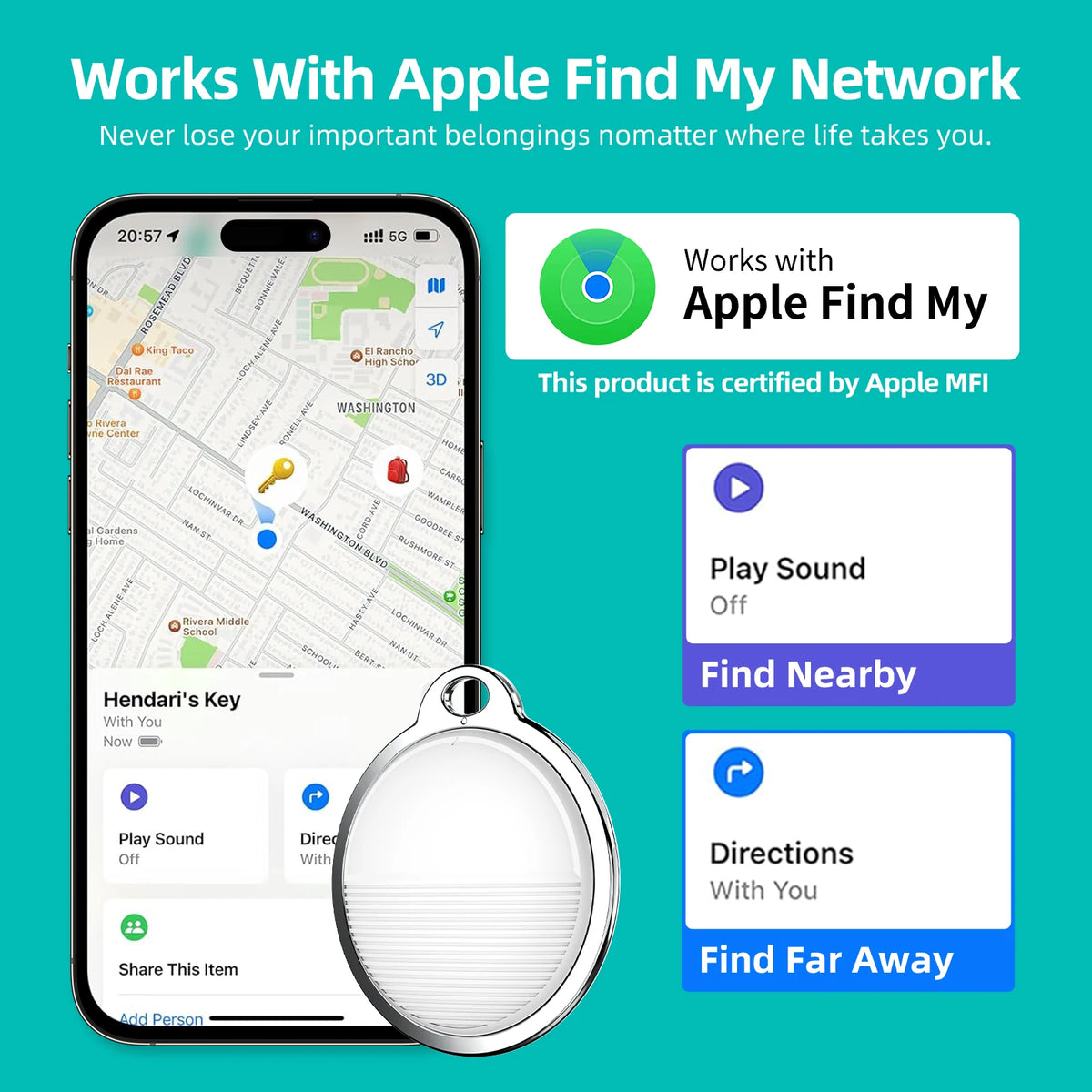 Mini GPS Tracker For Apple iOS System Find My APP Tag Wallet Finder Bike Bag Loss Tracker Smart Bluetooth Locator