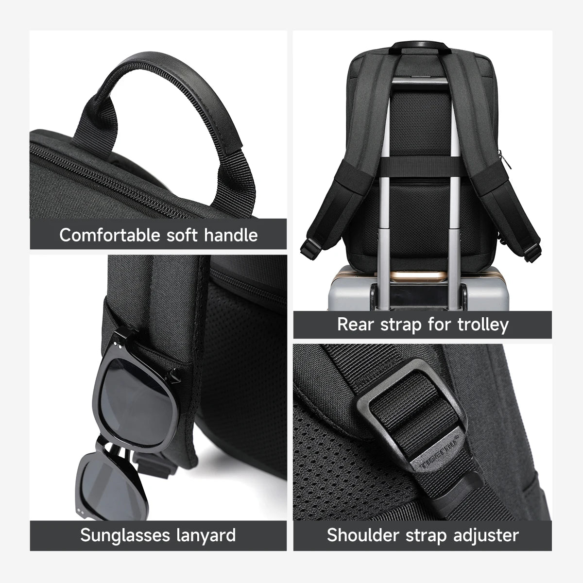 Tigernu Thin Backpack Men Laptop Backpack 15.6inch Bags College School Backpack Slim Backpack Male Travel Backpack USB Knapsacks
