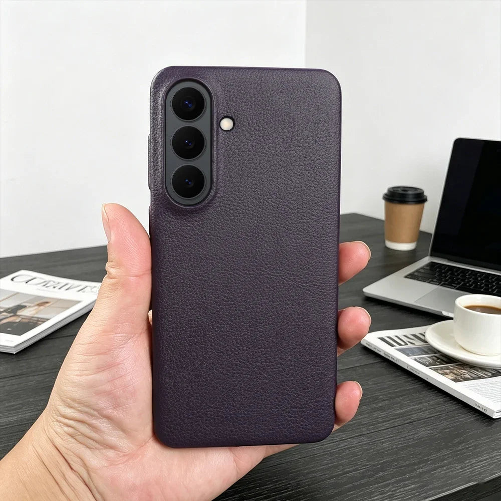 For Magsafe Case For Samsung Galaxy S26 Ultra S24 Plus S25 Edge S23 S21 S20 FE Note 20 S22 Ultra Phone Case Leather Back Cover